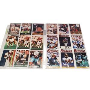 Vintage Redskins NFL Football Trading Cards Mobil 1990s TOPPS Stadium Club